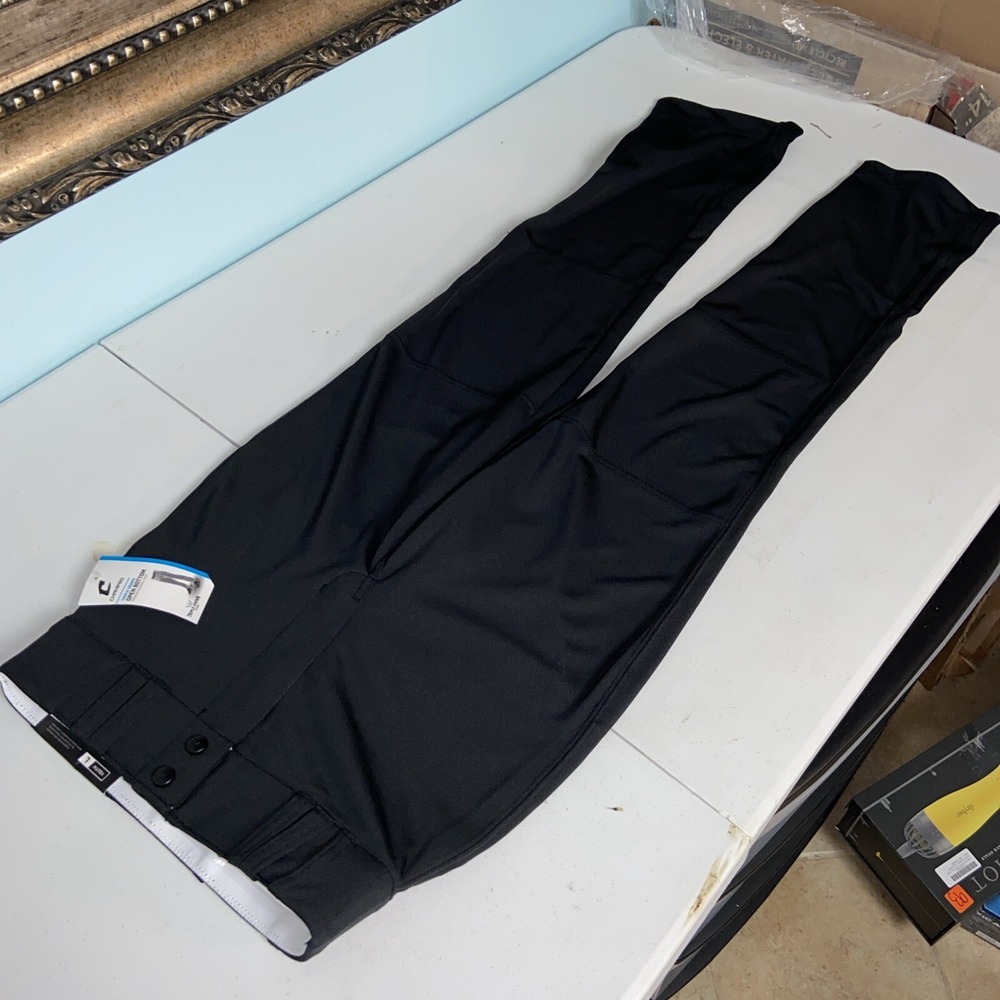 champro baseball pants Youth Large Black Open Bottom‎ Triple Crown